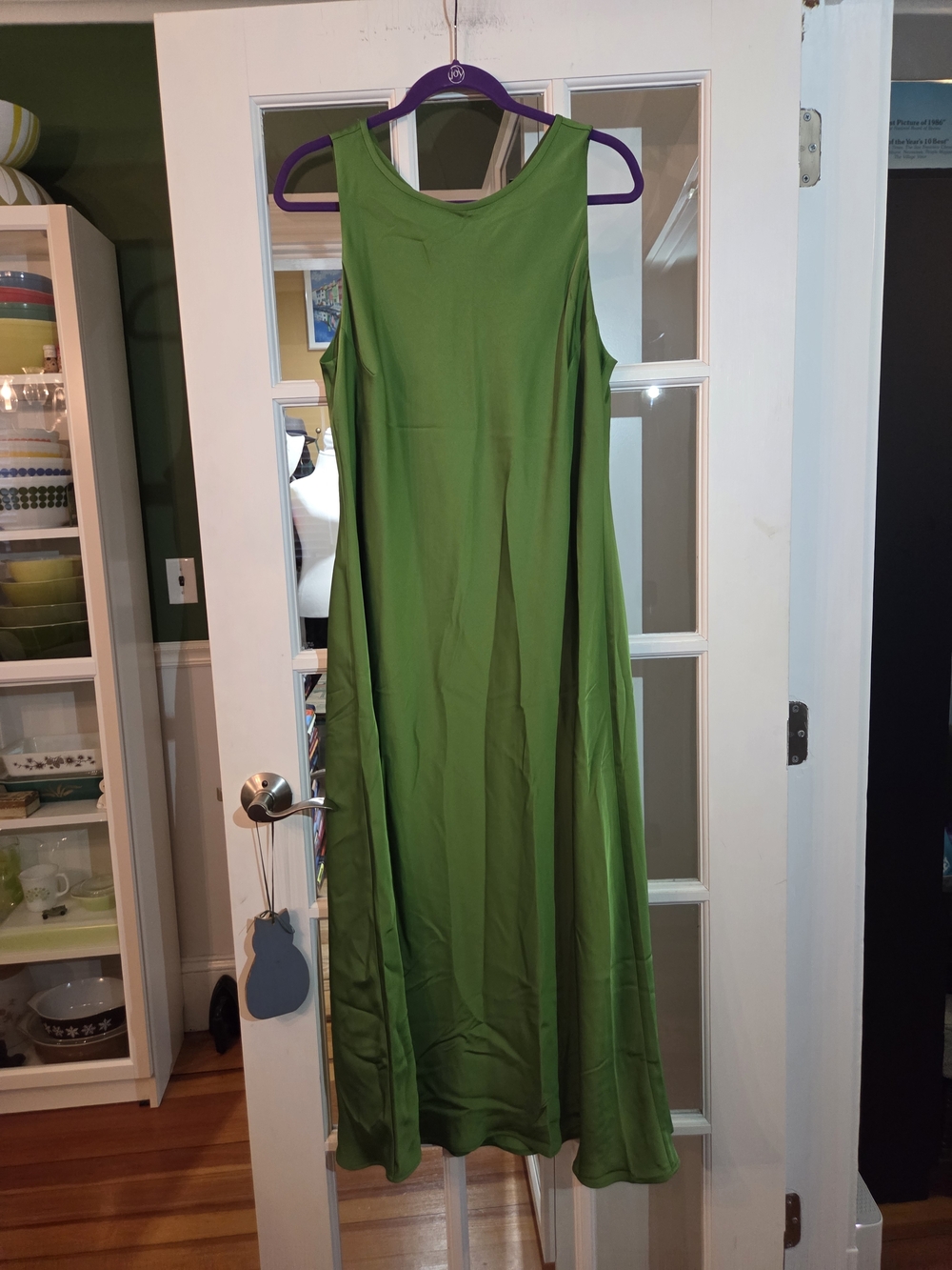 Ann Taylor Bright Green Sleeveless Midi Dress - Size 14 - Picture 3 of 10